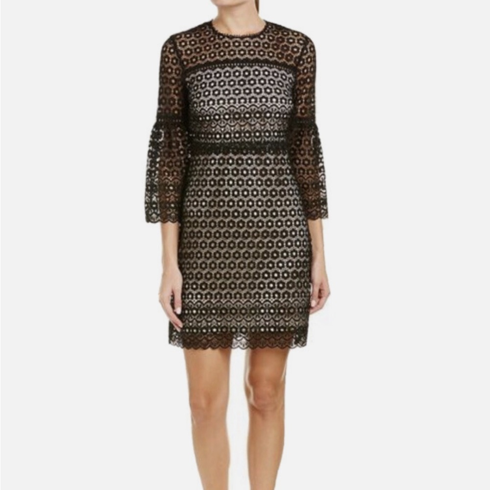 J CREW Black Embroidered Daisy Lace Eyelet Dress Size 6